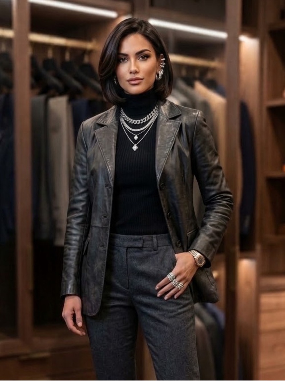 Vince Black 100% Soft Leather Blazer size L
